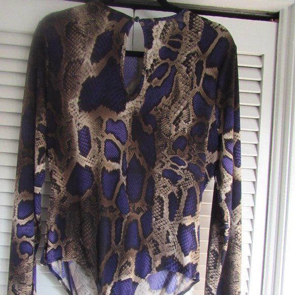 NWT purple python print bodysuit - Picture 3 of 5